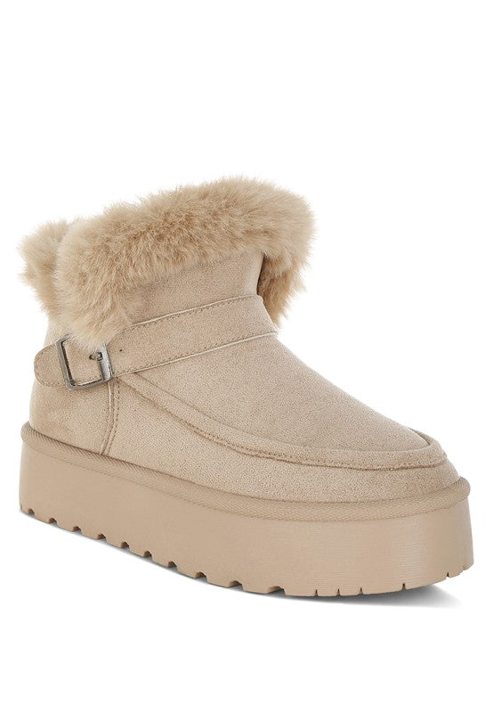 Linka Pin Buckle Detail Snow Boots - FamilyClothes