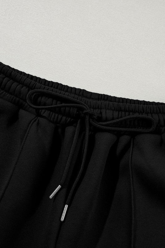 Solid Zip-Up Jacket and Drawstring Pants Set - FamilyClothes