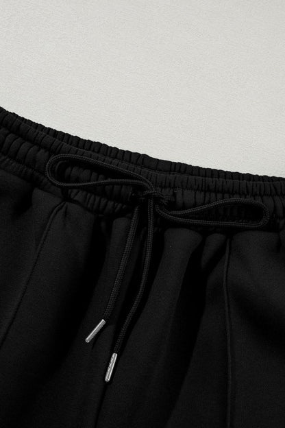 Solid Zip-Up Jacket and Drawstring Pants Set - FamilyClothes