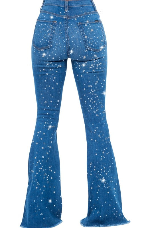 Rhinestones Bell Bottom Jean - FamilyClothes