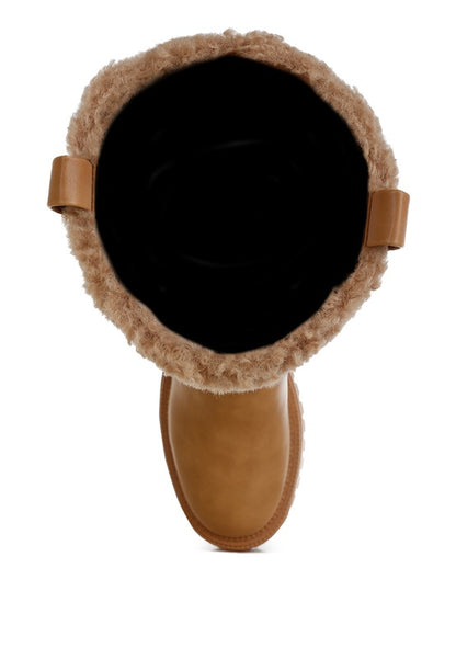 Lapland Fur Detail Calf Length Boots - FamilyClothes