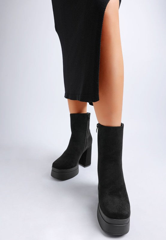 Maltese Soft Microfiber Block Heel Boots - FamilyClothes