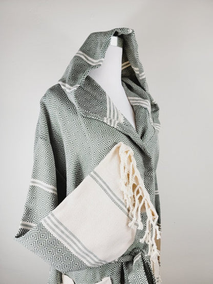 Unisex Beach Spa Robe with Pockets - Dark Color - FamilyClothes