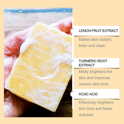 Lemon Turmeric Brightening Soap Gently Cleanses The Skin, Moisturizes, Hydrates And Replenishes Water. It Is A Facial And Body Care Soap - FamilyClothes
