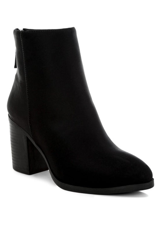 Veyara Lycra Block Heel Ankle Boots - FamilyClothes