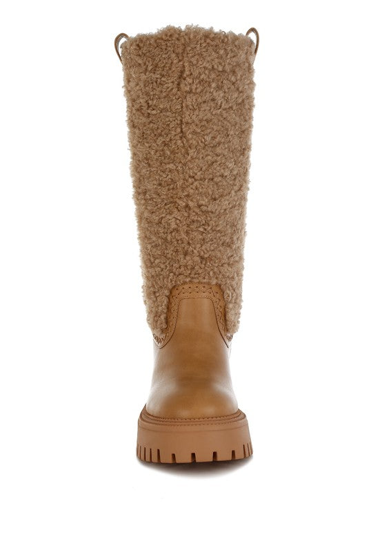 Lapland Fur Detail Calf Length Boots - FamilyClothes