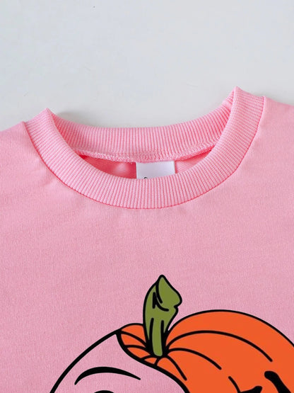 Children's Halloween Graphic Sweatshirt and Flare Pants Set - FamilyClothes