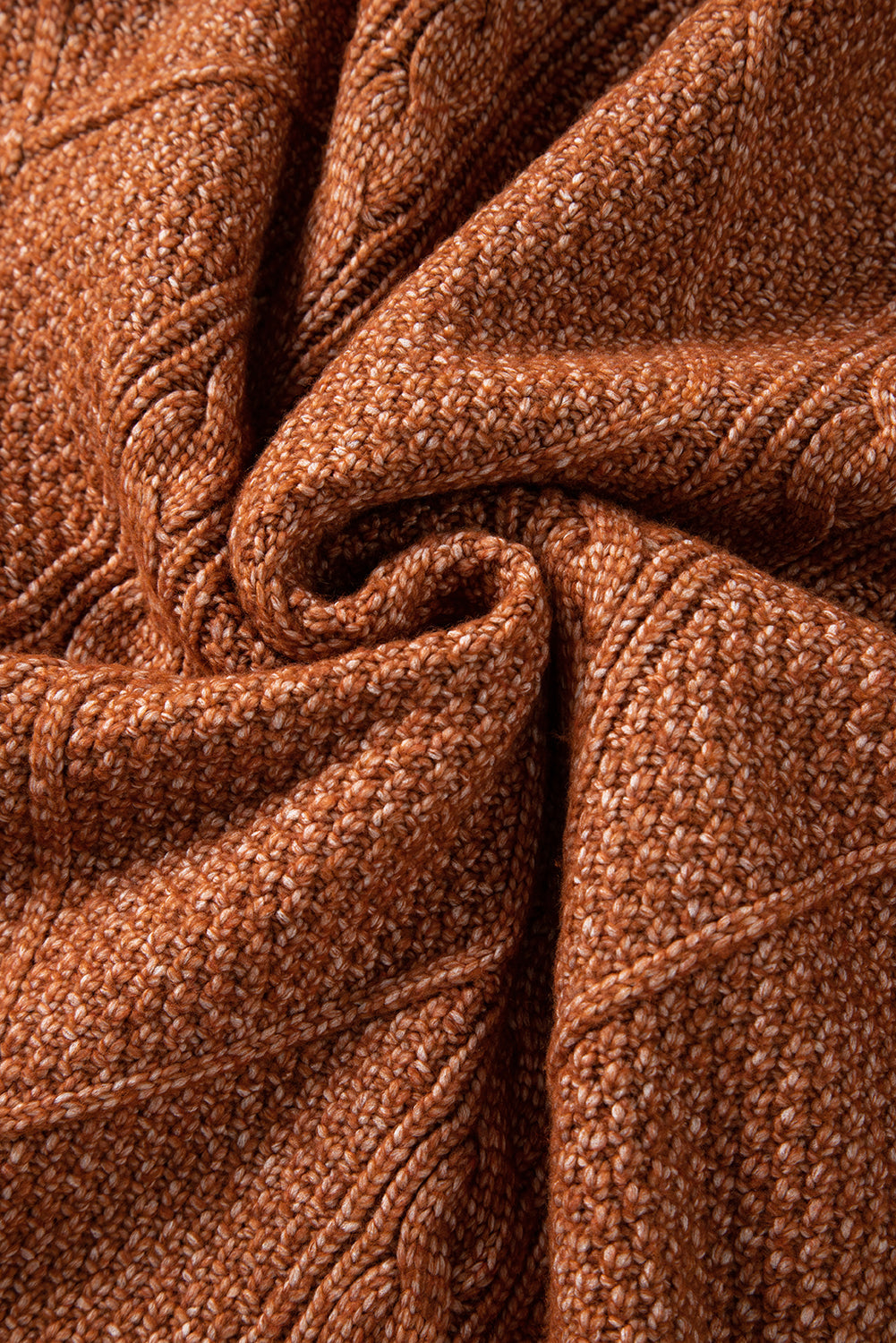 Coffee Knit Sweater Dress - Cable Knit Drop Shoulder Loose Fit Design - FamilyClothes