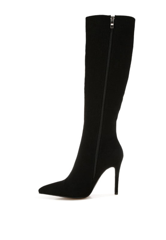 Coastra Rhinestone Embellished Stiletto Boots - FamilyClothes