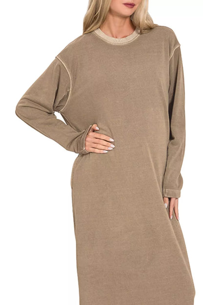 Soft Fleece Sweatshirt Dress - Pigment Dye Collection - FamilyClothes