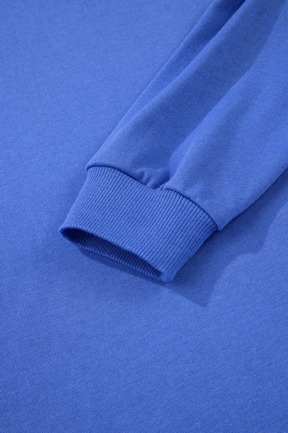 Varsity Stripe Long Sleeve Sweatshirt Dress - FamilyClothes