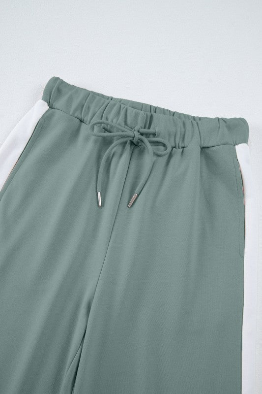 Varsity Stripe Patchwork Pullover and Pant Set - FamilyClothes