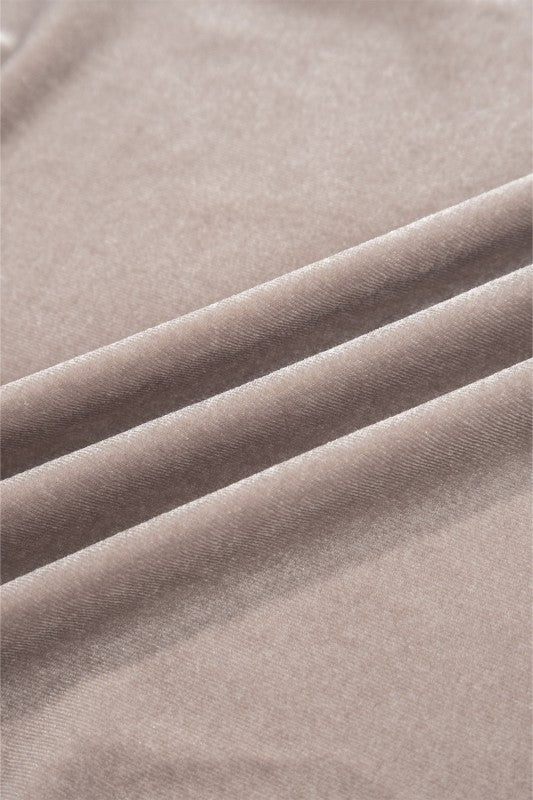 Velvet 3/4 Sleeve Open Front Kimono - FamilyClothes