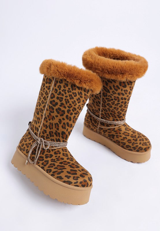 Olonya Fur Collar Anti-Skid Snow Boots - FamilyClothes