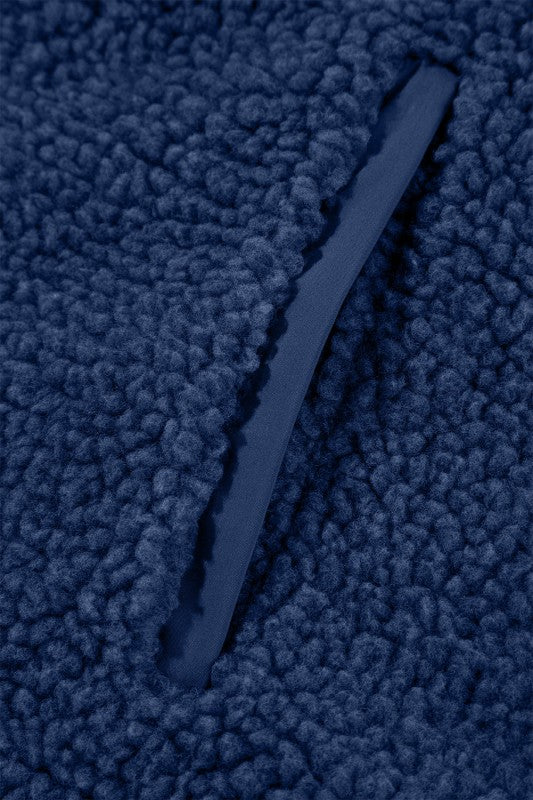 Solid Fleece Zip-Up Drawstring Pocketed Hooded Jac - FamilyClothes