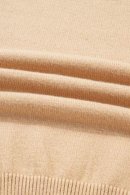 Solid High Neck Sweater and Pleated Mini Skirt Set - FamilyClothes