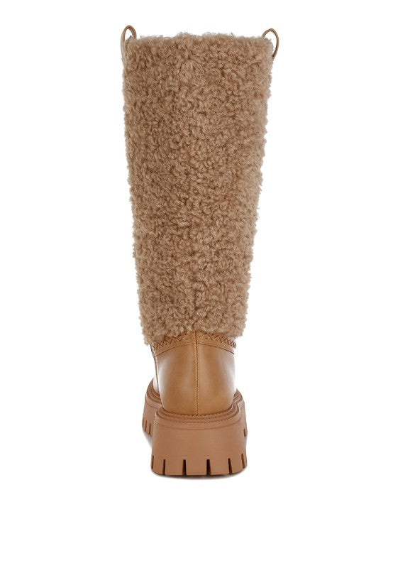Lapland Fur Detail Calf Length Boots - FamilyClothes