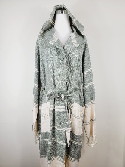 Unisex Beach Spa Robe with Pockets - Dark Color - FamilyClothes