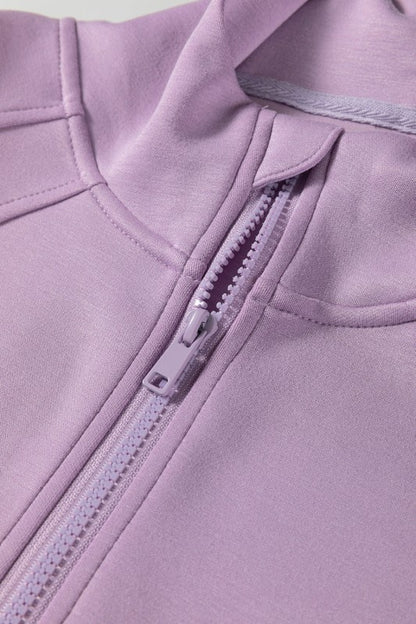 Solid Half-Zip Hoodie and Pants Set - FamilyClothes