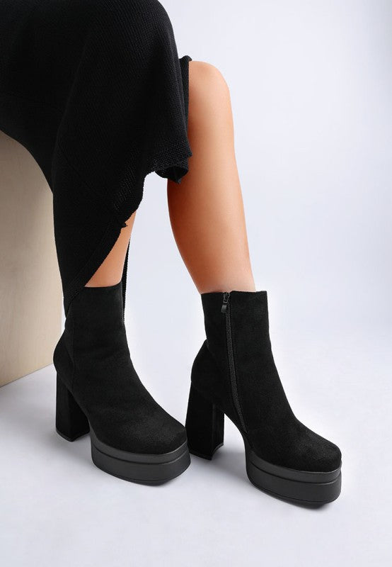 Maltese Soft Microfiber Block Heel Boots - FamilyClothes