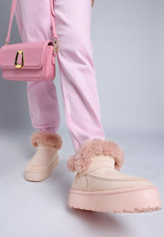Linka Pin Buckle Detail Snow Boots - FamilyClothes