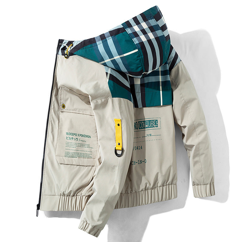 Autumn Hooded Cargo Jacket Men - 2020 New Loose Plus Size Color Matching Coat - FamilyClothes