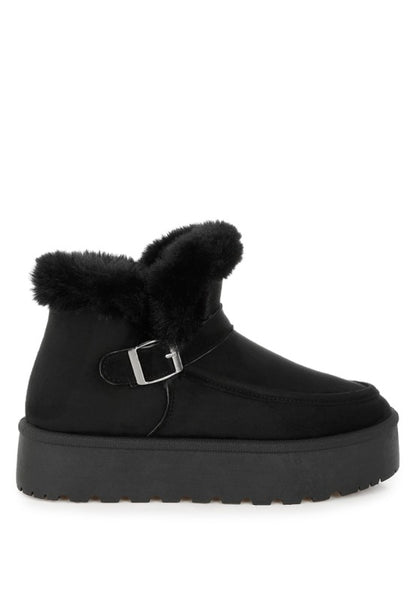 Linka Pin Buckle Detail Snow Boots - FamilyClothes