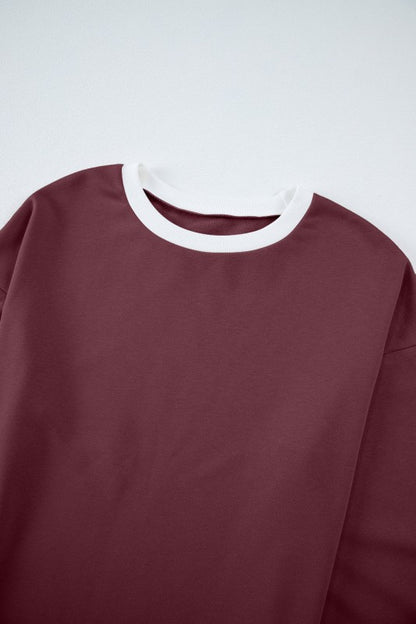 Varsity Stripe Patchwork Pullover and Pant Set - FamilyClothes