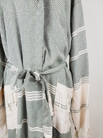 Unisex Beach Spa Robe with Pockets - Dark Color - FamilyClothes