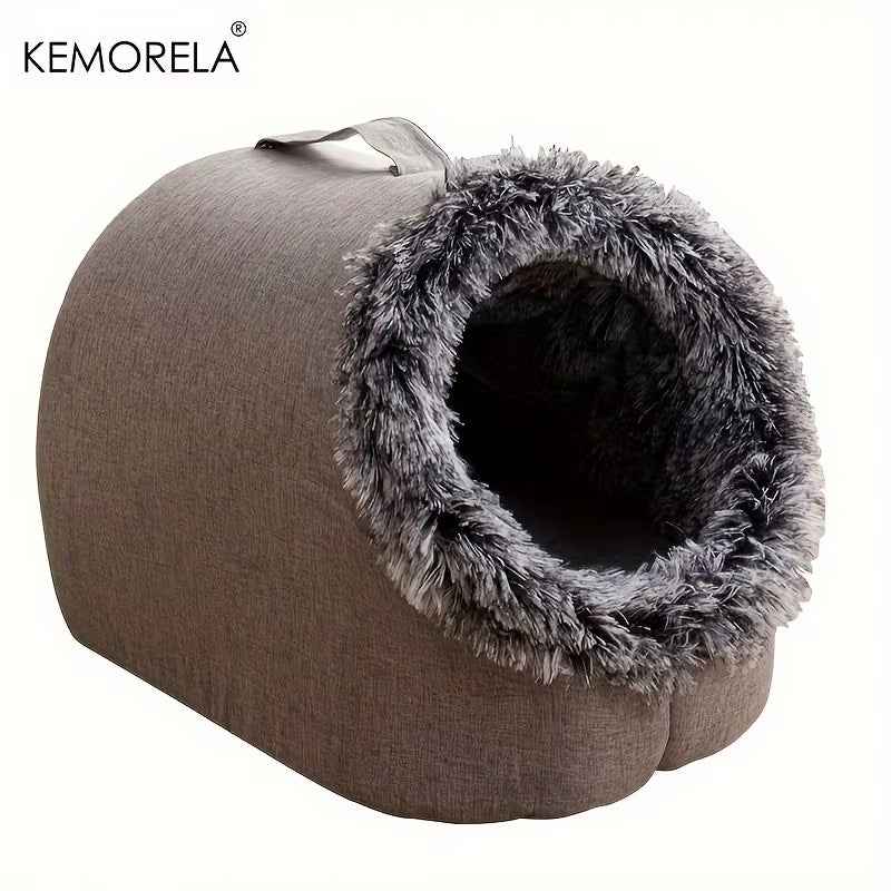 Cat Bed Comfortable Pet Sleeping Bed, Portable Cat Bed Warm and Thickened Pet Bed with Handle Portable Cat Bed