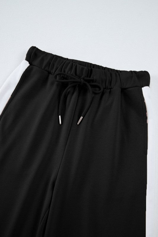 Varsity Stripe Patchwork Pullover and Pant Set - FamilyClothes