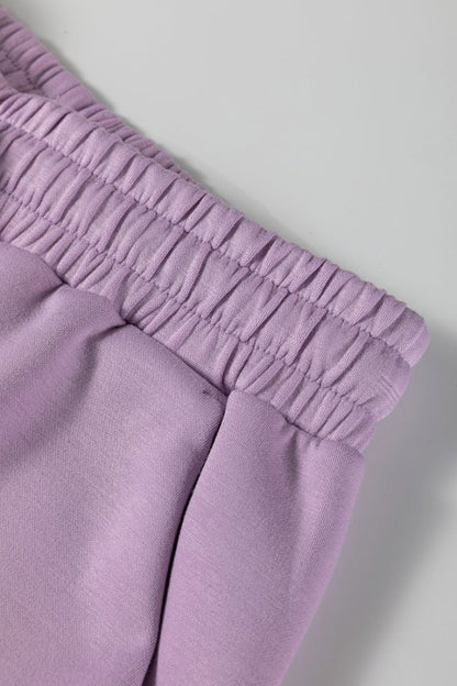 Solid Half-Zip Hoodie and Pants Set - FamilyClothes