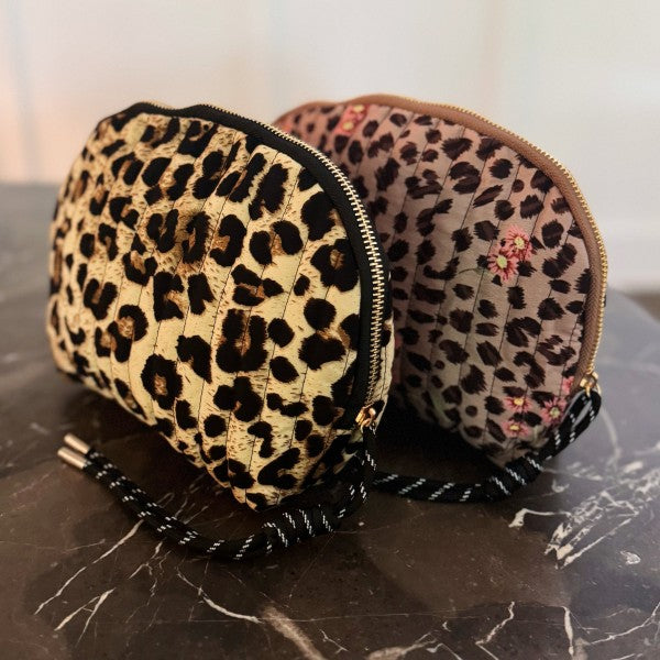 Vintage-Inspired Quilted Leopard Cosmetic Case – C - FamilyClothes
