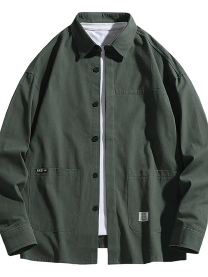 Men's Plus Size Button Up Long Sleeve Shirt - FamilyClothes