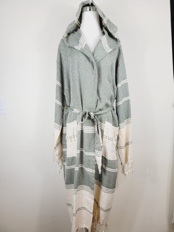 Unisex Beach Spa Robe with Pockets - Dark Color - FamilyClothes