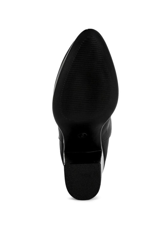 Veyara Lycra Block Heel Ankle Boots - FamilyClothes