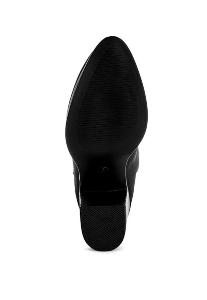 Veyara Lycra Block Heel Ankle Boots - FamilyClothes