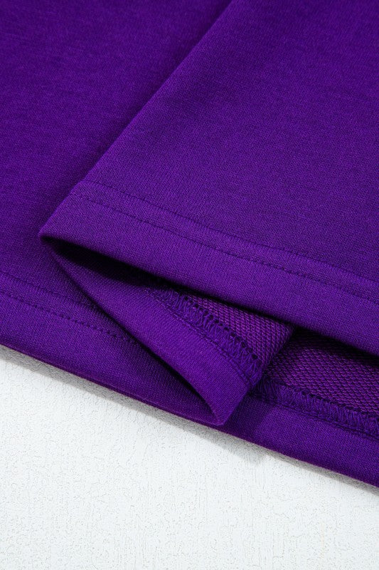 Varsity Stripe Long Sleeve Sweatshirt Dress - FamilyClothes