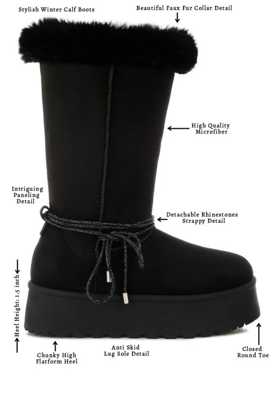 Olonya Fur Collar Anti-Skid Snow Boots - FamilyClothes