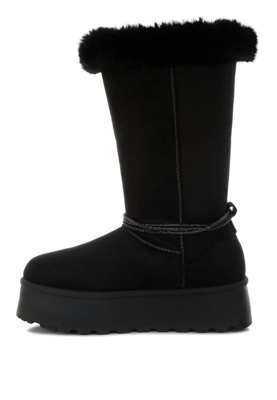 Olonya Fur Collar Anti-Skid Snow Boots - FamilyClothes