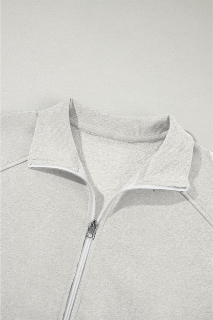 Solid Zip-Up Jacket and Drawstring Pants Set - FamilyClothes