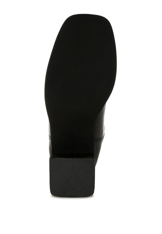 Iliad Genuine Leather Metallic Accent Ankle Boots - FamilyClothes