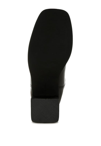 Iliad Genuine Leather Metallic Accent Ankle Boots - FamilyClothes