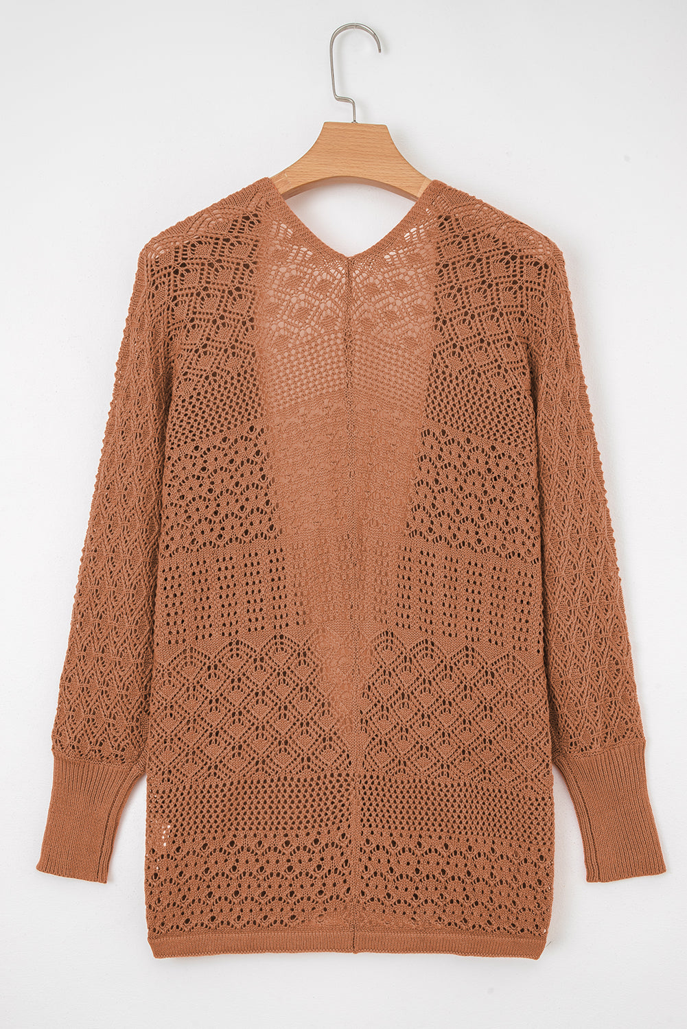 Lapis Mix Pattern Cardigan for Stylish Layering - Hollow Knit Open Front - FamilyClothes