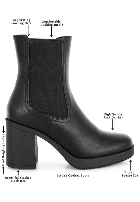 Scuala Faux Leather Chelsea Boots - FamilyClothes