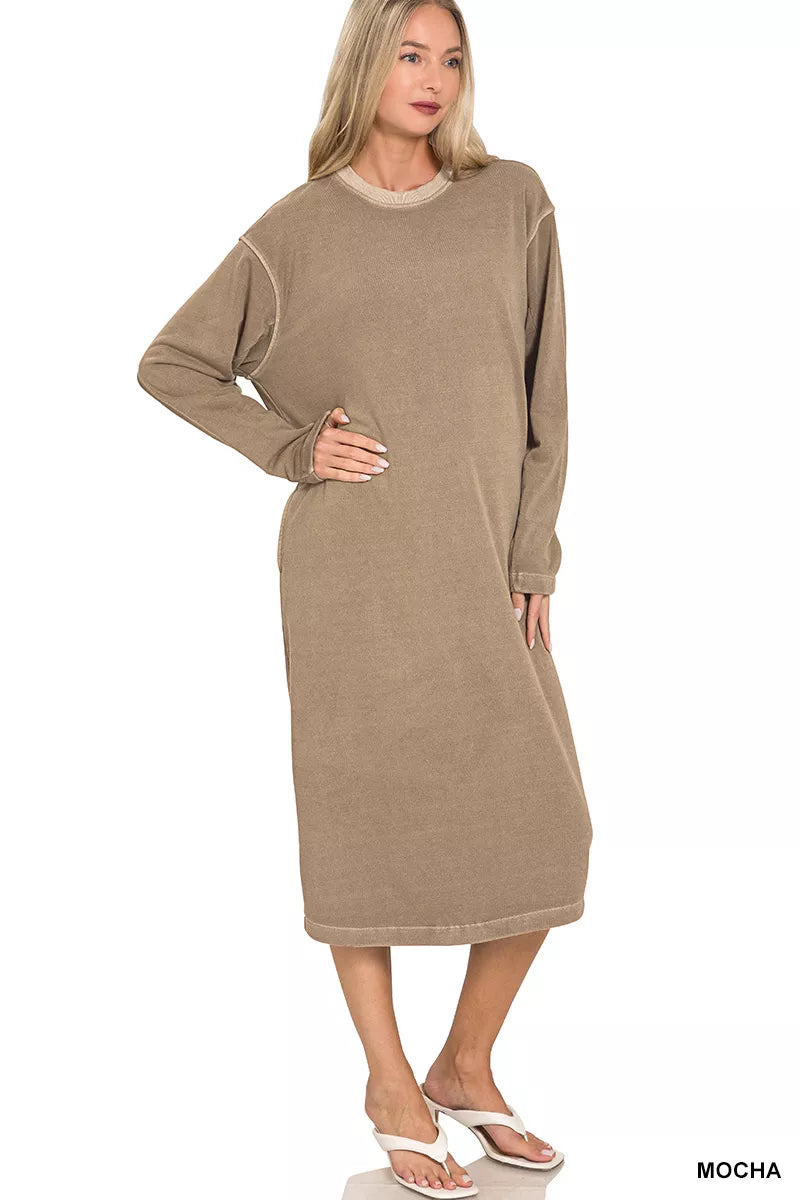 Soft Fleece Sweatshirt Dress - Pigment Dye Collection - FamilyClothes