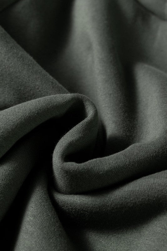 Solid Fleece Lined Drawstring Hoodie - FamilyClothes