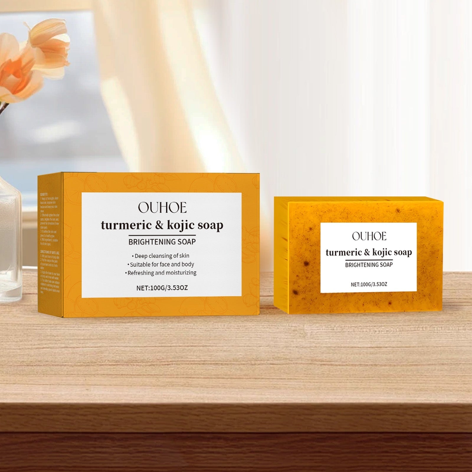 Lemon Turmeric Brightening Soap Gently Cleanses The Skin, Moisturizes, Hydrates And Replenishes Water. It Is A Facial And Body Care Soap - FamilyClothes