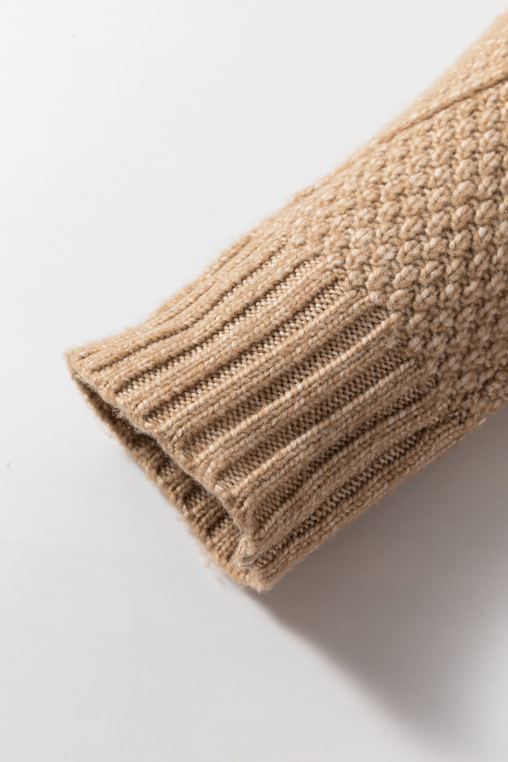 Coffee Knit Sweater Dress - Cable Knit Drop Shoulder Loose Fit Design - FamilyClothes