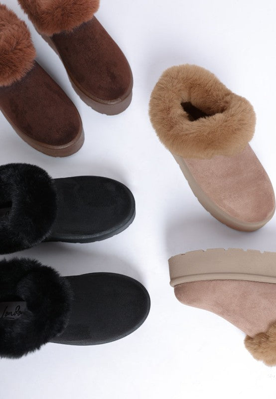 Aniso Faux Fur Slip On Snow Boots - FamilyClothes